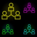 communication of business people neon color set icon. Simple thin line, outline vector of business organisation icons for ui and