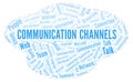 Communication Channels word cloud. Royalty Free Stock Photo