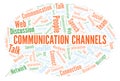 Communication Channels word cloud. Royalty Free Stock Photo