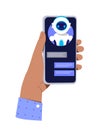 Communication with chatbot online Royalty Free Stock Photo