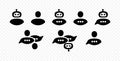 Communication between client and chatbot vector icon design