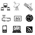 Communication and computer icon set Royalty Free Stock Photo