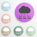 communication of computers with the cloud badge color set. Simple glyph, flat vector of web icons for ui and ux, website or mobile Royalty Free Stock Photo
