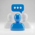 A 3d render depicting a group of user avatars with a central communication bubble Royalty Free Stock Photo