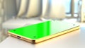 Communication concept - industrial 3d rendering, mobile phone with green screen Royalty Free Stock Photo