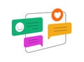 Communication concept. Online correspondence, digital messages, virtual chat via internet. Social media messaging