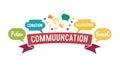 Communication Concept Word Cloud, vector design Generative AI Royalty Free Stock Photo