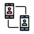 Communication, conference call Vector icon which can easily modify