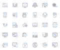 Communication conglomerate line icons collection. Media, Broadcasting, Journalism, Nerk, Conglomerate, Internet