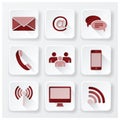 Communication Connection Flat Icons Set