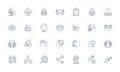 Communication connection line icons collection. Interaction, Nerk, Dialogue, Bond, Association, Linkage, Rapport vector Royalty Free Stock Photo