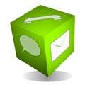 Communication cube icon