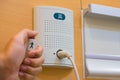 Communication device for contacting between patient and nurse or doctor in case of emergency or needing help in hospital