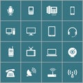 Communication device icon set, vector eps10 Royalty Free Stock Photo