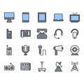 Communication device icon set.Vector illustration Royalty Free Stock Photo