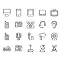 Communication device icon set.Vector illustration Royalty Free Stock Photo