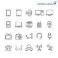 Communication device outline icon set