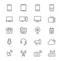 Communication device thin icons