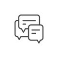 Communication dialog line outline icon