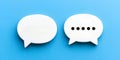 Communication Dialogue Conversation Chat Message Speech Bubbles Blank Empty Blue Background Modern