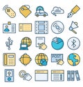 Communication and Digital Devices Isolated Vector Icons set that can be easily modified or edit