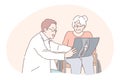 Communication between doctor and patient, medicare, injury, arthritis concept