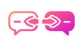 Communication Exchange Icon with Opposing Speech Bubbles, vector design Generative AI Royalty Free Stock Photo
