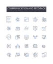 Communication and feedback line icons collection. Dialog, Discussion, Exchange, Correspondence, Interaction, Response