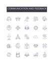 Communication and feedback line icons collection. Dialog, Discussion, Exchange, Correspondence, Interaction, Response