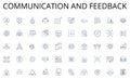 Communication and feedback line icons collection. Mastery, Proficiency, Skillfulness, Knowledge, Coaching, Mentorship