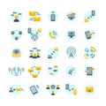 Communication flat icon set Royalty Free Stock Photo