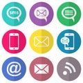 Communication flat icons