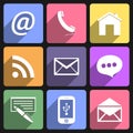 Communication flat icons set Royalty Free Stock Photo