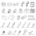 Communication hand draw element Royalty Free Stock Photo