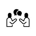 Black solid icon for Communication, gossip and talk Royalty Free Stock Photo