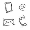 Communication icon with handdrawn doodle style vector Royalty Free Stock Photo