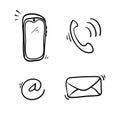 Communication icon with handdrawn doodle style vector Royalty Free Stock Photo