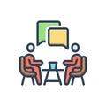 Color illustration icon for Communication, interrogation and chitchat Royalty Free Stock Photo