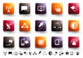 Communication Icon Set | Warm High Gloss Royalty Free Stock Photo