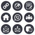 Communication icons. Contact, mail signs Royalty Free Stock Photo