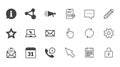 Communication icons. Contact, mail signs. Royalty Free Stock Photo