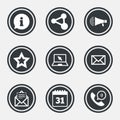 Communication icons. Contact, mail signs. Royalty Free Stock Photo