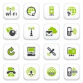 Communication icons. Green gray series. Royalty Free Stock Photo