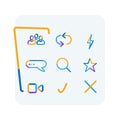 Communication icons group, vector internet communication concept, doodle Royalty Free Stock Photo
