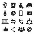 Communication icons for internet chat and social media