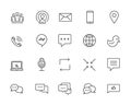 Communication icons line pixel perfect vector illustration