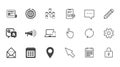 Communication icons. News, chat messages signs.