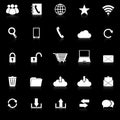 Communication icons with reflect on black backgrou