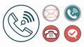 Communication Icons Set Phone Mail Checkmark, vector design Generative AI Royalty Free Stock Photo