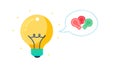 Communication Ideas: Lightbulb with Speech Bubbles and Hearts, vector design Generative AI Royalty Free Stock Photo